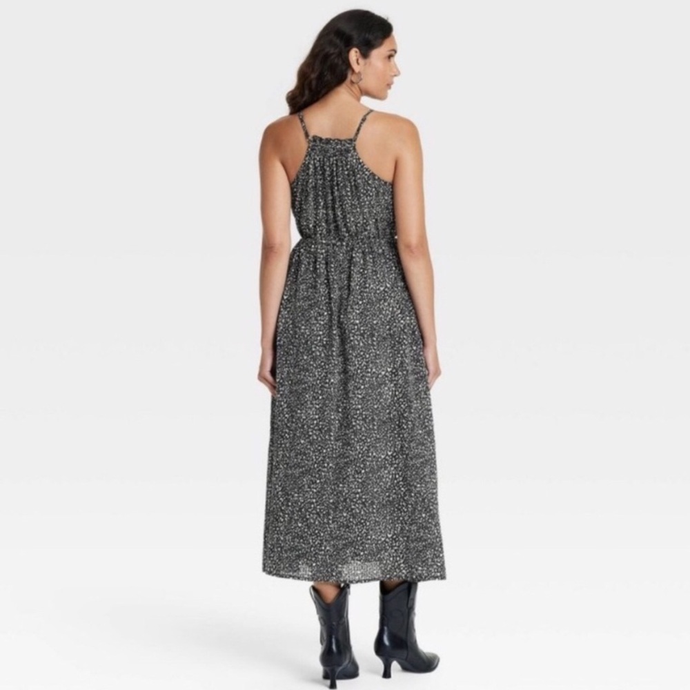 Universal Thread | Black & Cream Smocked  Midi Sundress - Picture 2 of 7